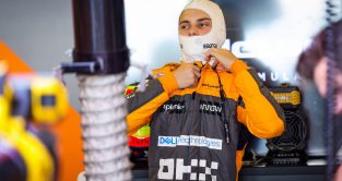 McLaren driver Oscar Piastri at Abu Dhabi testing. Yas Marina, November 2022.