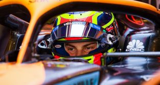 Oscar Piastri testing the McLaren. Abu Dhabi, November 2022.