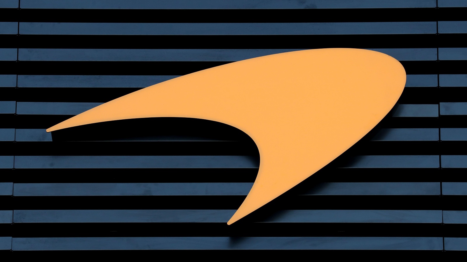 The McLaren Racing logo. Barcelona, February 2022.