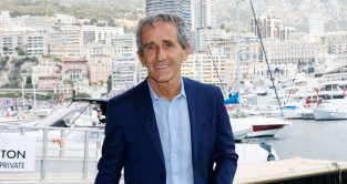 Four-time F1 champ Alain Prost smiling. Monaco, May 2022.