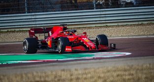 Charles Leclerc tests a 2021 Ferrari. Fiorano January 2023.