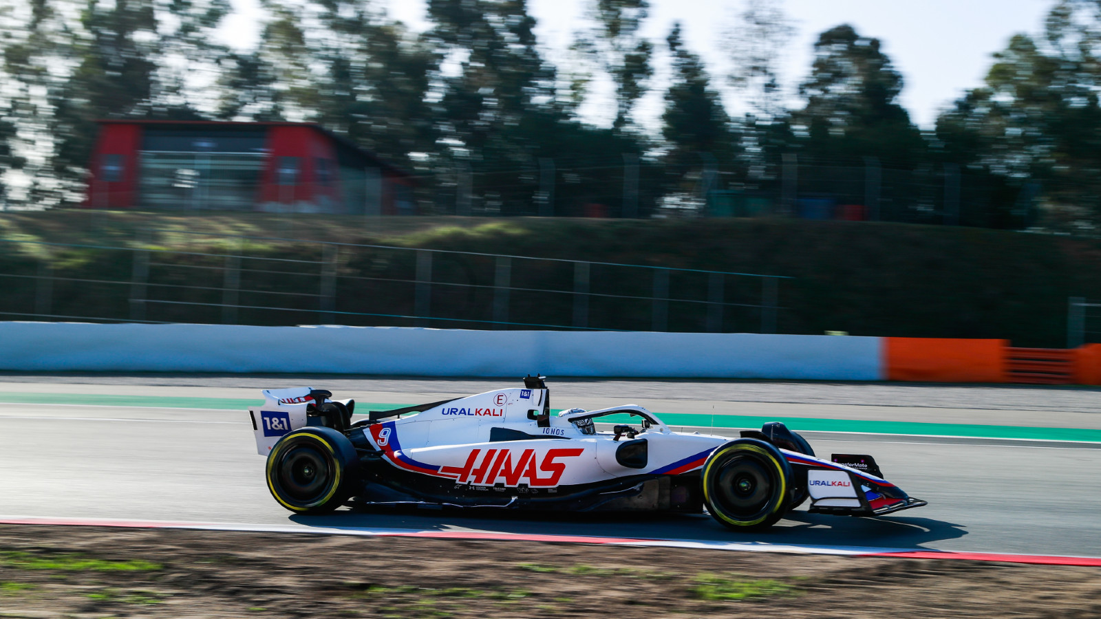 Nikita Mazepin driving his Uralkali Haas VF-22 at pre-season testing in Spain