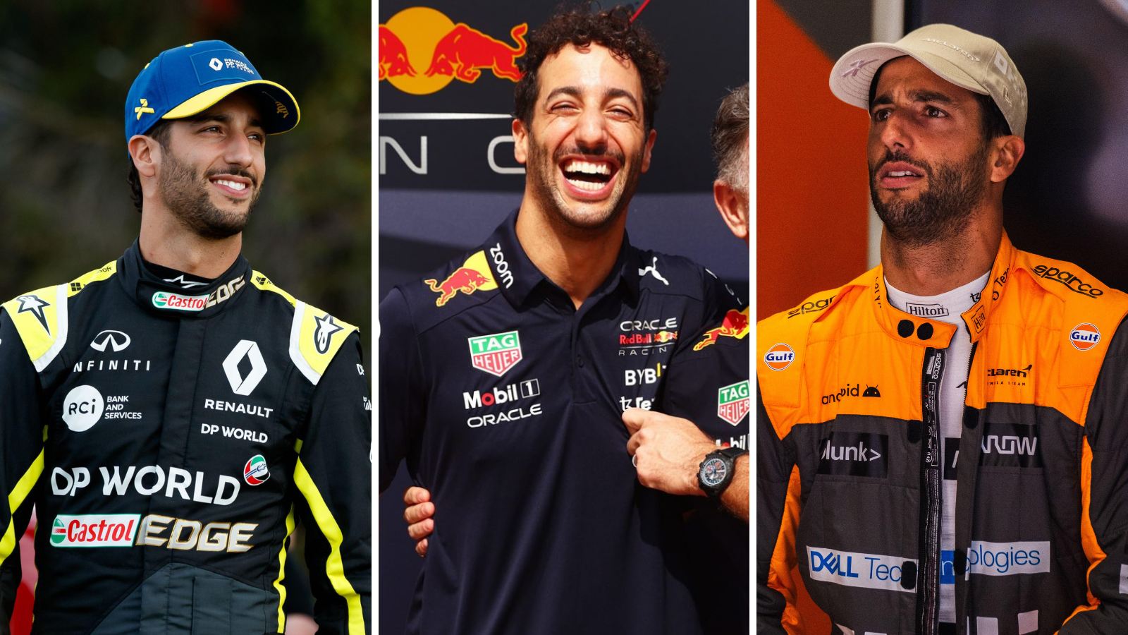 Daniel Ricciardo at Renault, Red Bull and McLaren.