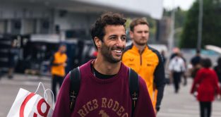 Daniel Ricciardo arrives at the track. Suzuka October 2022.