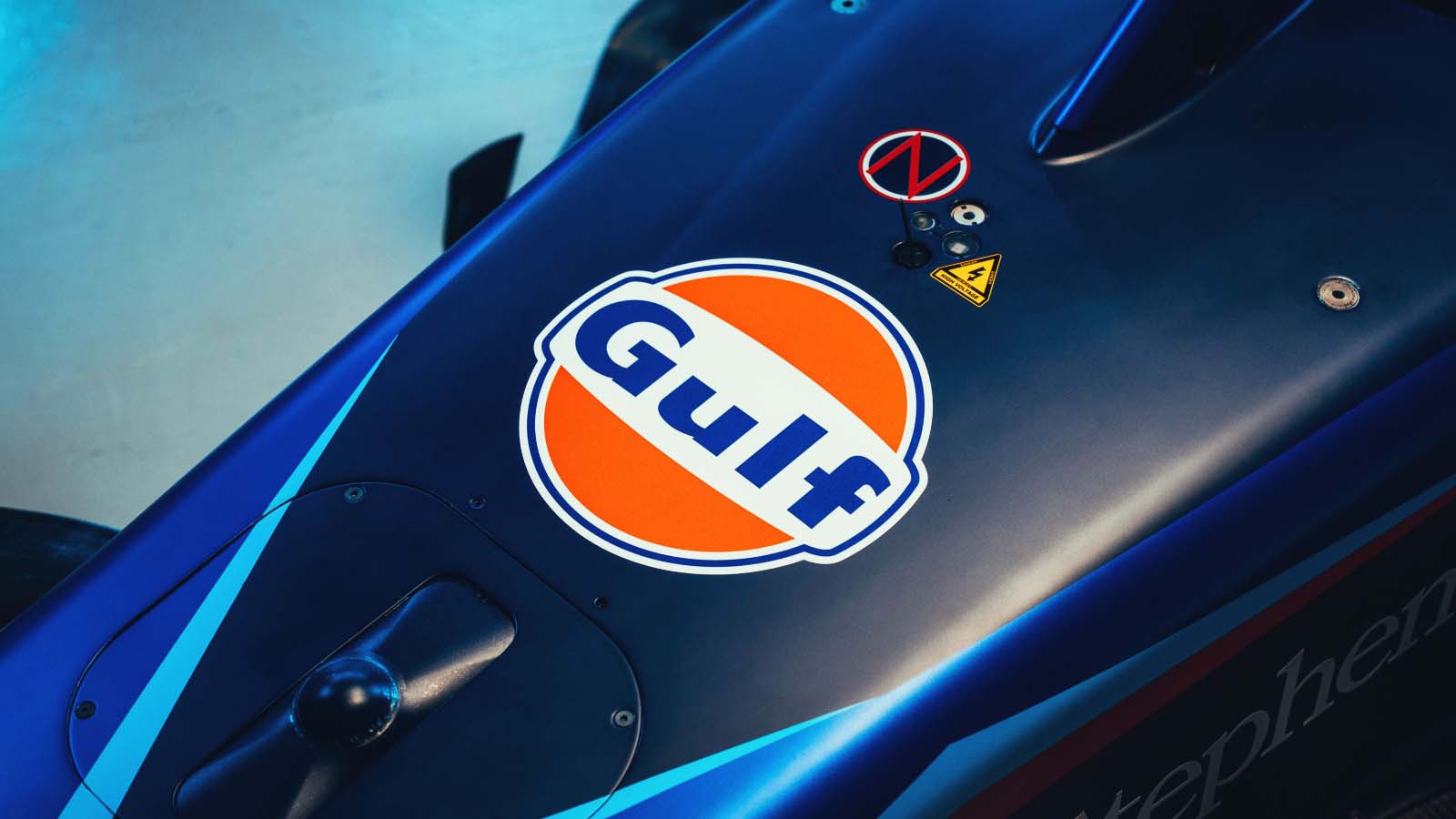 Gulf logo on the Williams FW45. February 2023.