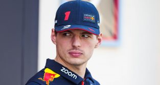 Max Verstappen, Red Bull, looks right. Bahrain, February 2023.