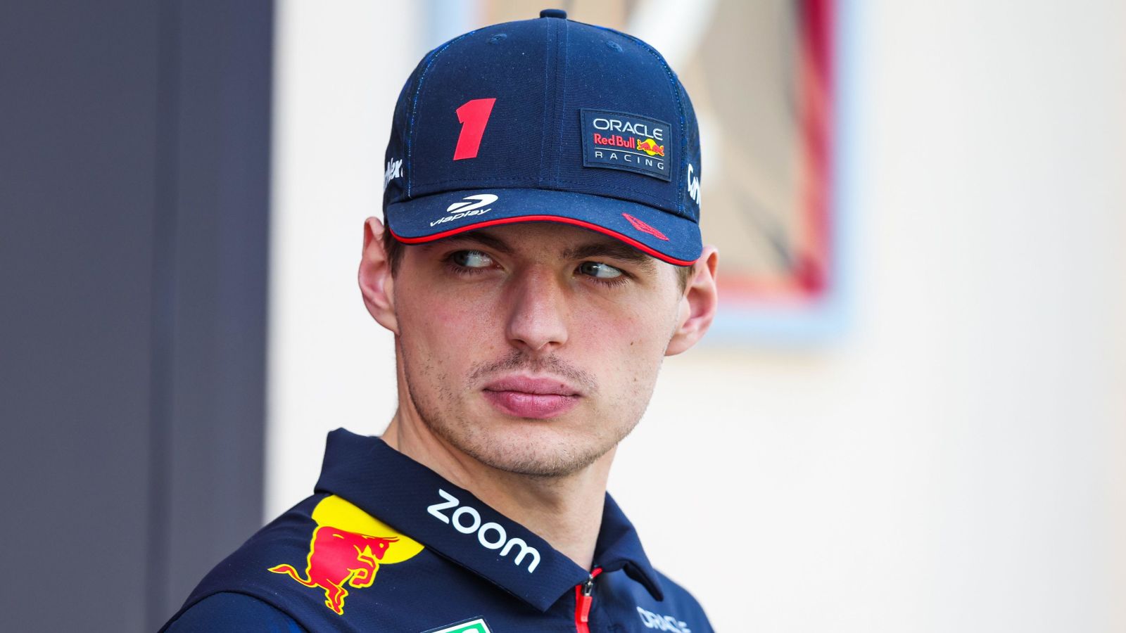 Max Verstappen, Red Bull, looks right. Bahrain, February 2023.