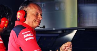 Fred Vasseur on the Ferrari pit wall. Bahrain February 2023