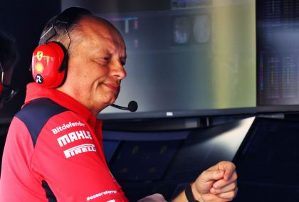 Fred Vasseur on the Ferrari pit wall. Bahrain February 2023