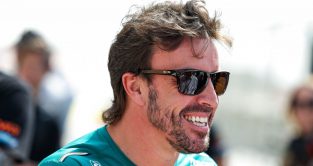Fernando Alonso, Aston Martin, is happy. Bahrain, March 2023.