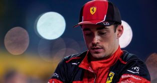 Ferrari driver Charles Leclerc looks dejected. Bahrain, March 2023.