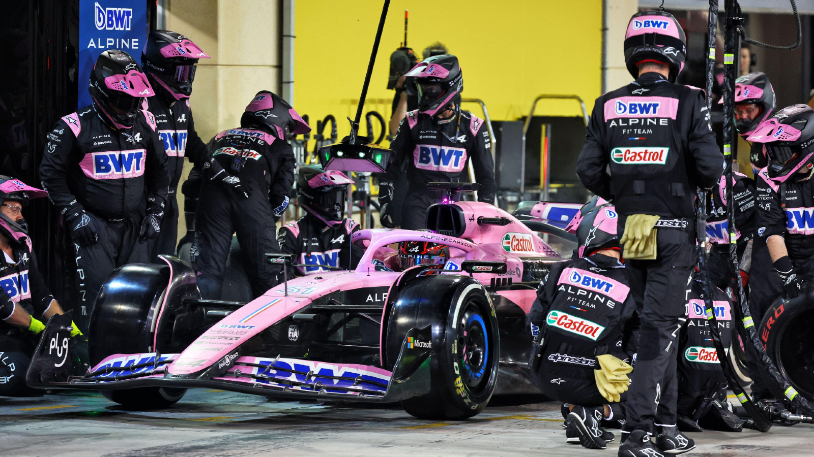 Alpine driver Esteban Ocon serves a penalty at the Bahrain Grand Prix. Sakhir, March 2023.