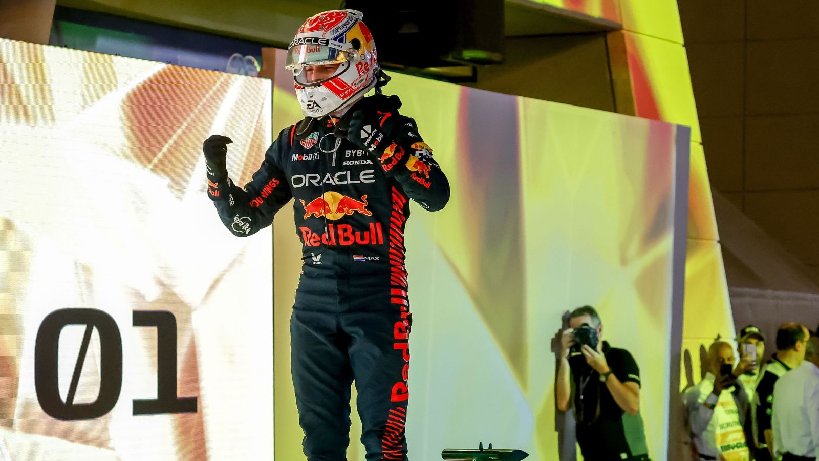 Max Verstappen, Red Bull, victorious. Bahrain, March 2023.