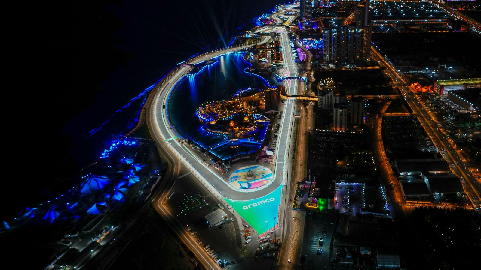 A view of at the Jeddah Corniche Circuit during the second free practice ahead of the Formula One Grand Prix in Jeddah, Saudi Arabia, Friday, March 17, 2023
