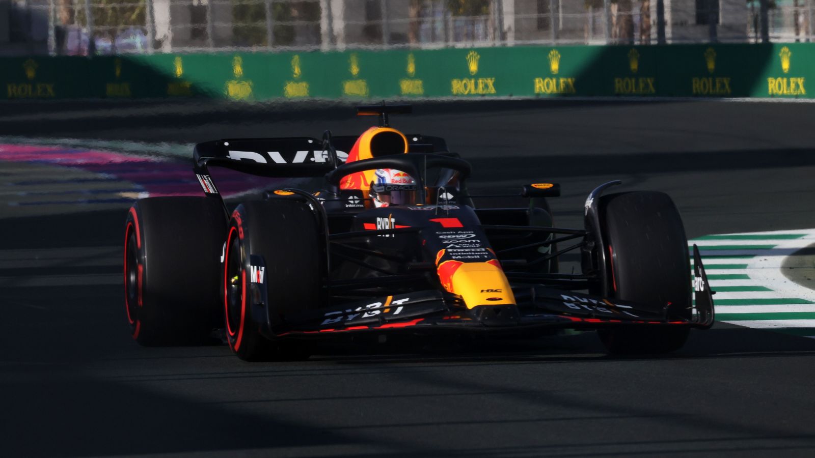 Max Verstappen driving the Red Bull RB19. Saudi Arabia, March 2023.