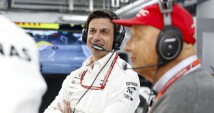 Toto Wolff with Mercedes non-executive director Niki Lauda.