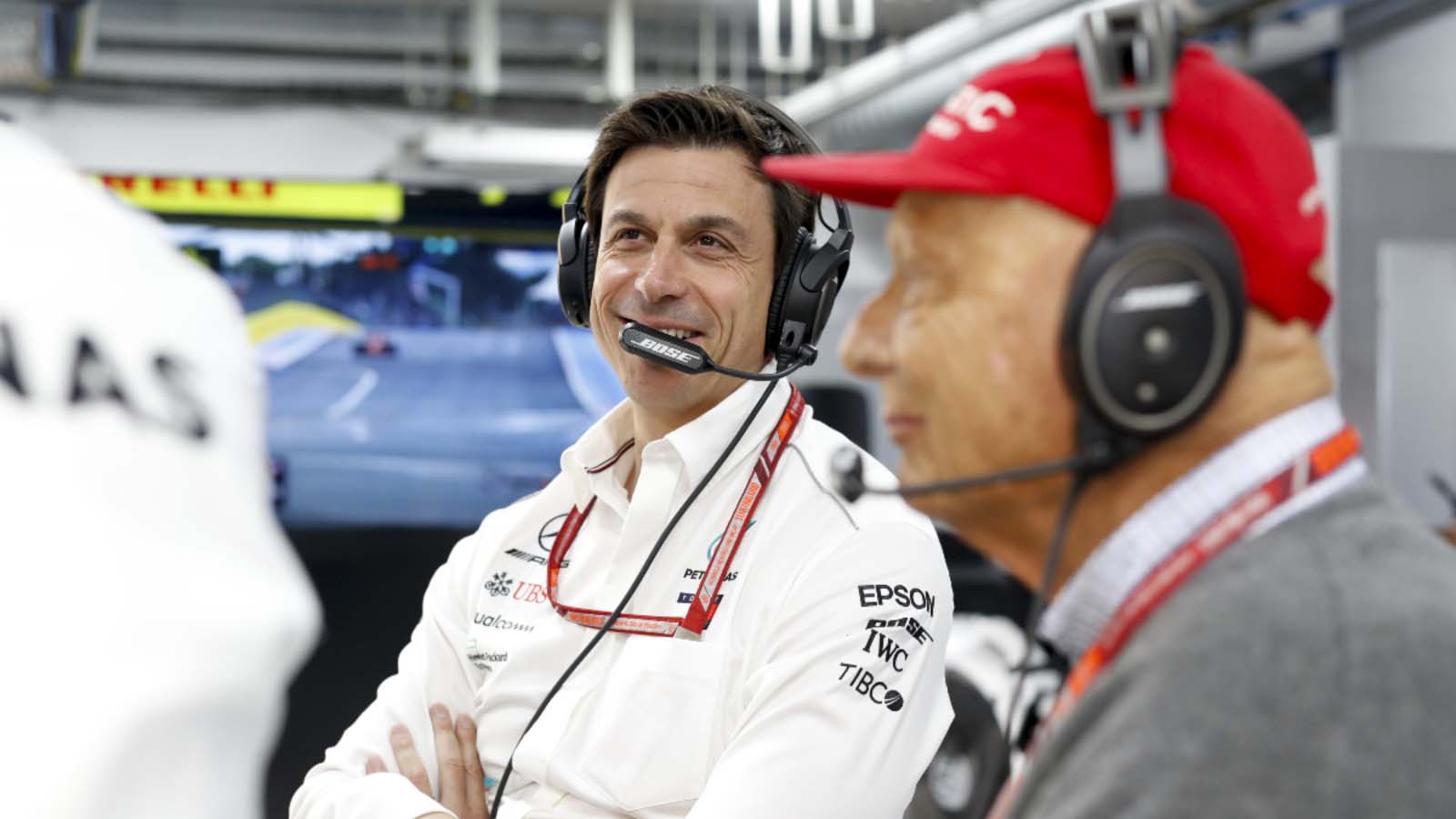 Toto Wolff with Mercedes non-executive director Niki Lauda.