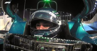 Aston Martin's Lance Stroll retires from the Saudi Arabian Grand Prix. Jeddah, March 2023.