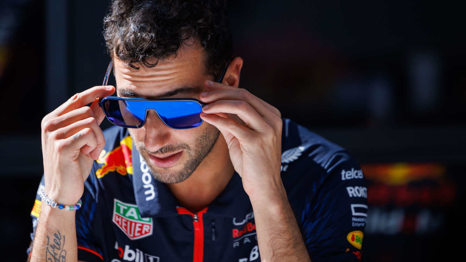 Daniel Ricciardo wearing sunglasses in the Melbourne paddock. Australia March 2023