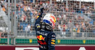 Max Verstappen celebrates yet another P1. Australia April 2023