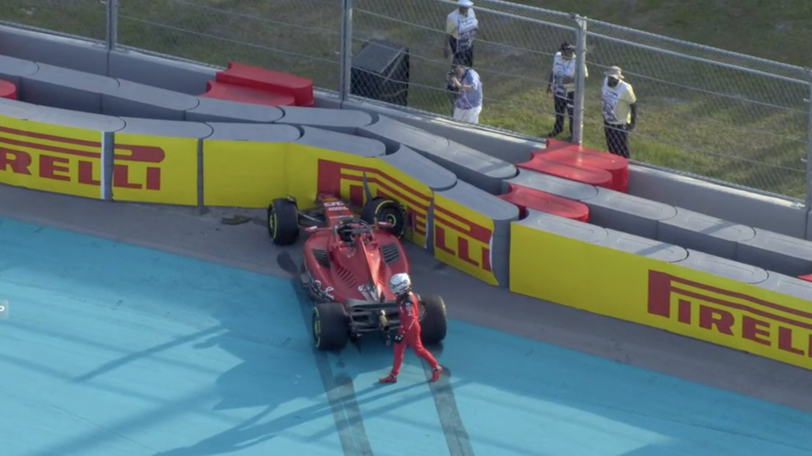 Charles Leclerc crashes. Miami, May 2023.
