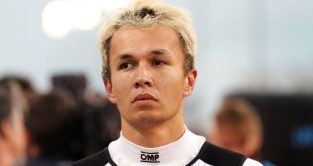 Williams driver Alex Albon lines up for the national anthem ahead of the Bahrain Grand Prix. Bahrain, 2023.
