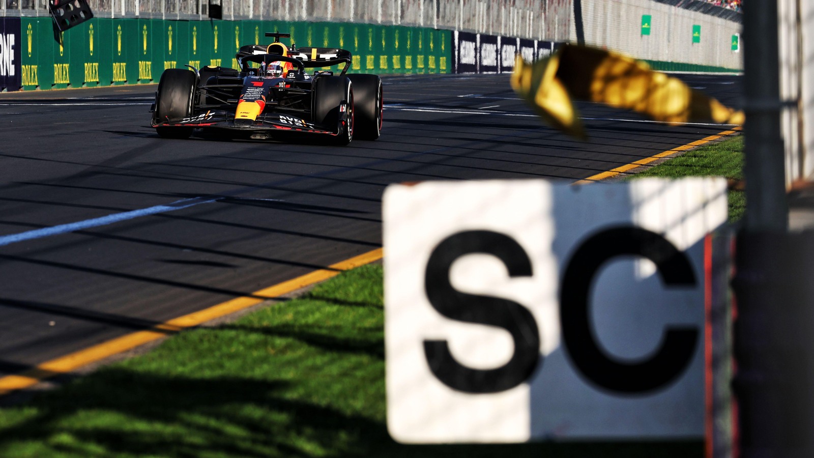 Max Verstappen under Safety Car conditions. Melbourne, April 2023.
