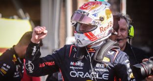 Max Verstappen fist pump. Monaco May 2023