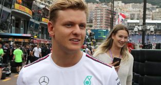 Mick Schumacher on Mercedes duties in Monaco. Monte Carlo, May 2023.