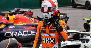 Lando Norris. McLaren, P3 celebration. Spain, June 2023.