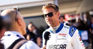 Jenson Button is interviewed. Le Mans June 2023.