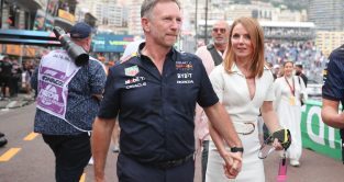Red Bull team boss Christian Horner pictured with Geri Halliwell at the 2023 Monaco Grand Prix.
