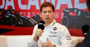 James Vowles, Williams boss, speaks to the press in Canada. June 2023