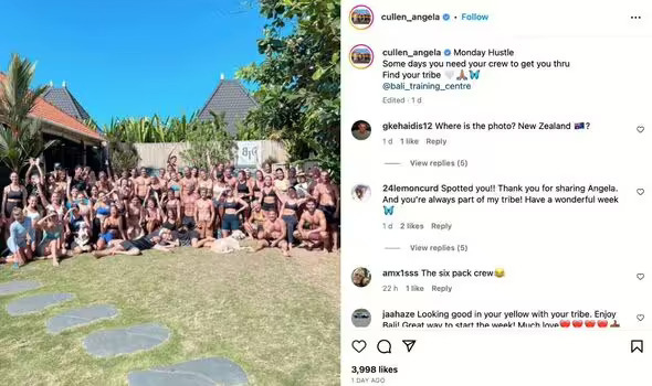 Angela Cullen Instagram post from Bali. June 2023