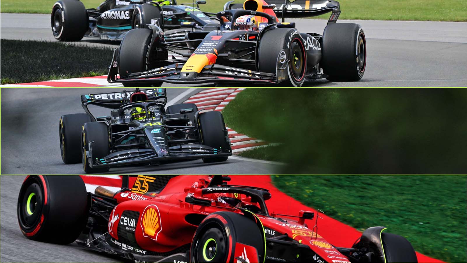 F1 most valuable team split screen. Ferrari