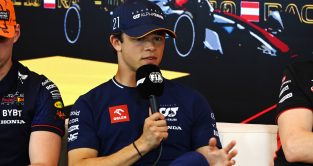 AlphaTauri's Nyck de Vries speaking in the press conference at the Austrian Grand Prix. Spielberg, June 2023.