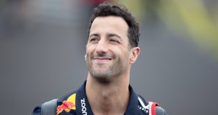 Daniel Ricciardo smiling as he arrives at the track. Montreal, Canada. June 2023.