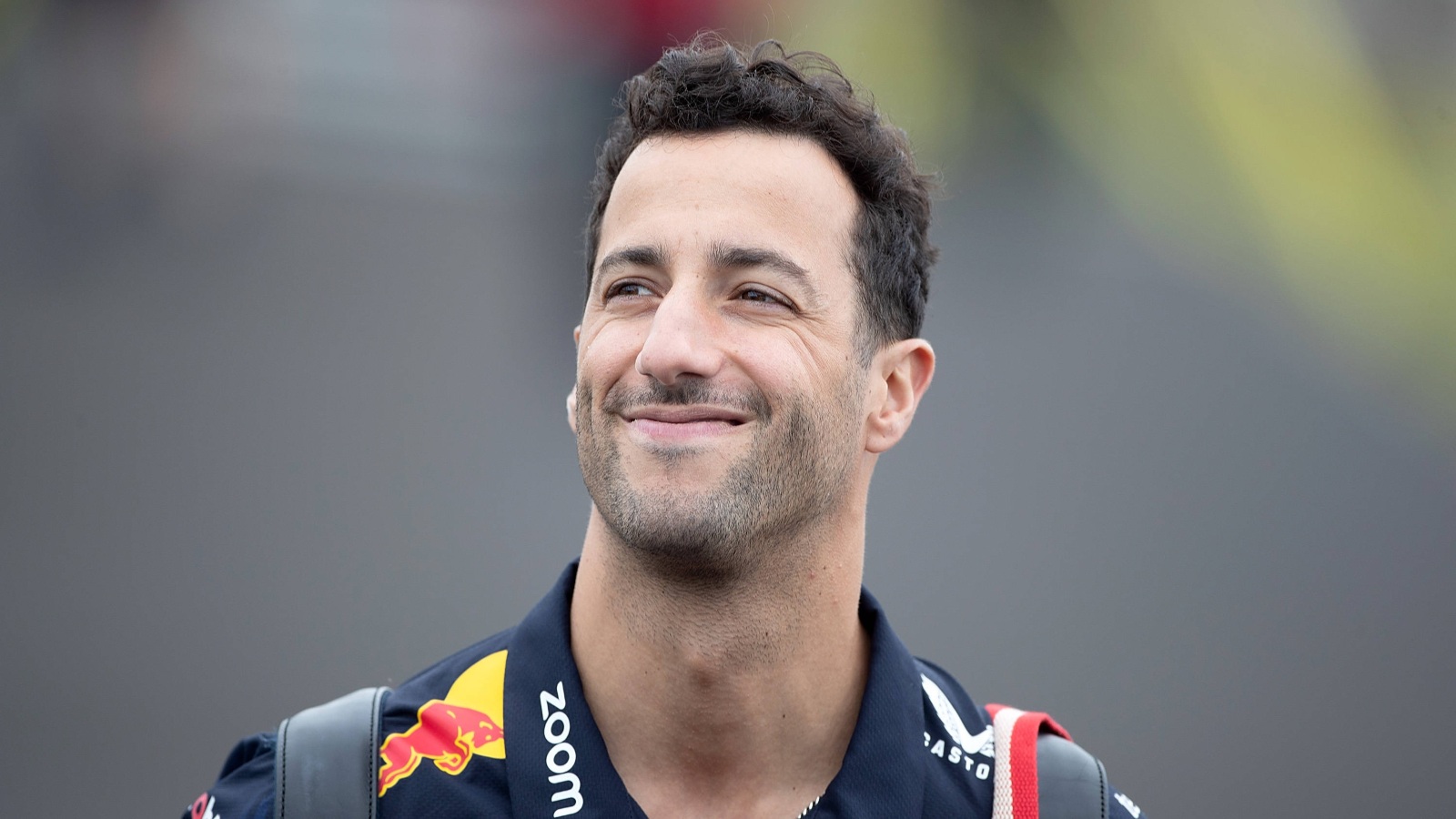Daniel Ricciardo smiling as he arrives at the track. Montreal, Canada. June 2023.
