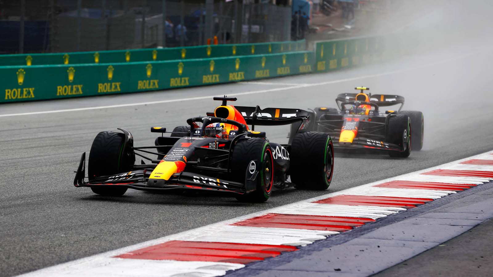 Sprint Max Verstappen heads Sergio Perez in frantic wetdry Austrian