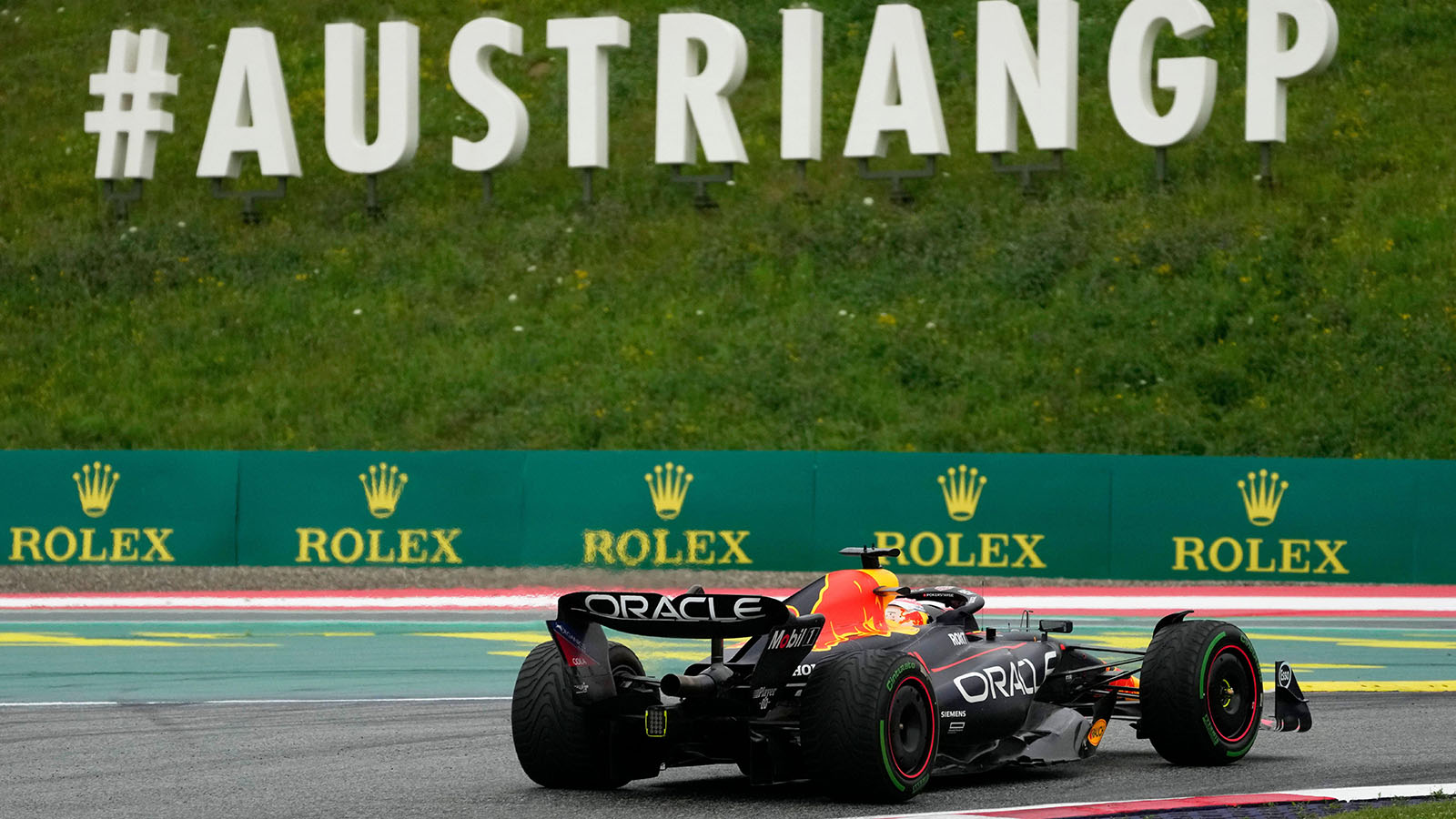 Max Verstappen takes a curve during the sprint race ahead of Sunday's Formula One Austrian Grand Prix at the Red Bull Ring.