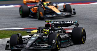 Mercedes' Lewis Hamilton at the Austrian Grand Prix. Spielberg, July 2023.