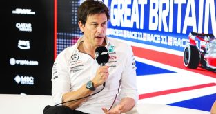 Toto Wolff speaking during a press conference. Silverstone, July 2023.