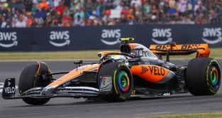 Lando Norris drives the upgraded McLaren MCL60. England, July 2023.