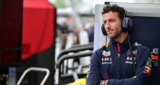Daniel Ricciardo pensive with arms crossed. Britain July 2023