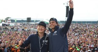 Yuki Tsunoda and Nyck de Vries. Silverstone, July 2023.