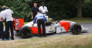 Bruno Senna driving a McLaren at the 2010 Goodwood Festival of Speed.