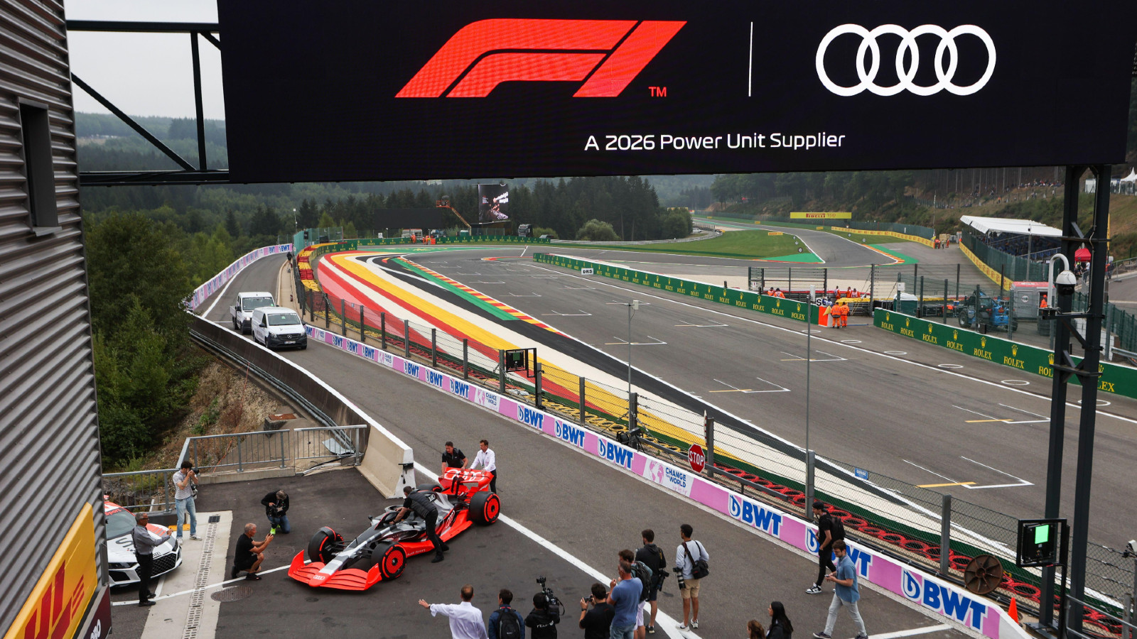 Audi unveiling at the 2022 Belgian Grand Prix. Spa-Francorchamps, August 2022.