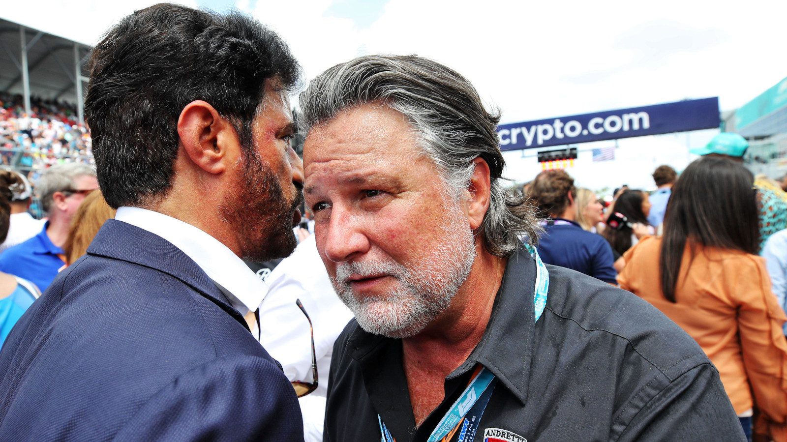 Mohammed Ben Sulayem on the grid with Michael Andretti. Miami May 2023