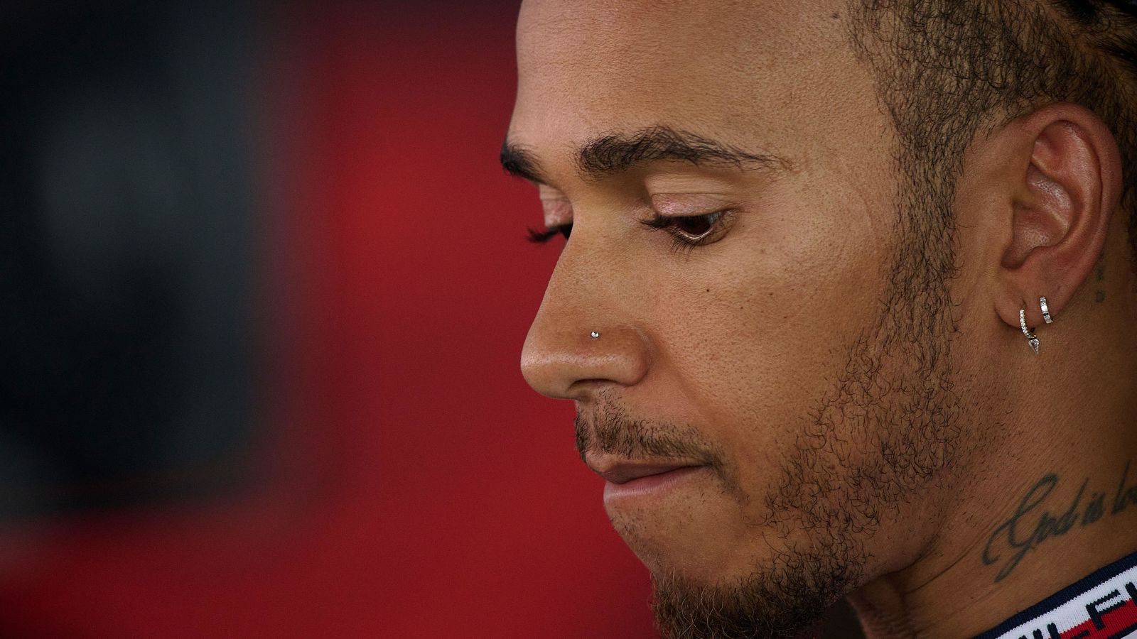 Mercedes driver Lewis Hamilton speaks to the media after qualifying at the Spanish Grand Prix. Barcelona, June 2023.