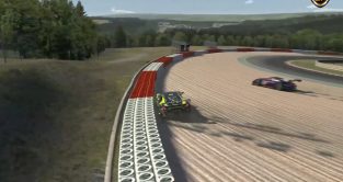 Max Verstappen takes out rival in sim race at Spa-Francorchamps. July 2023.